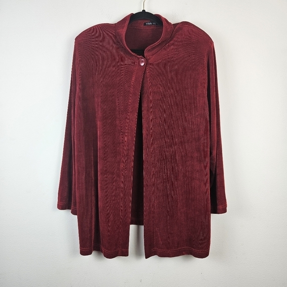 VIKKI VI Plus Classic Pant Set Size 1X Red Holiday Classic Christmas - Picture 2 of 15